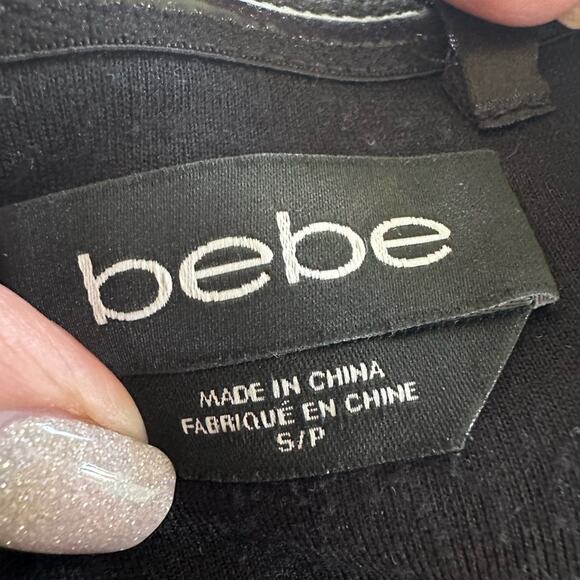 Bebe Black Silver Gold Sequin Strapless Bandeu Tube Top Size Small - Picture 5 of 5